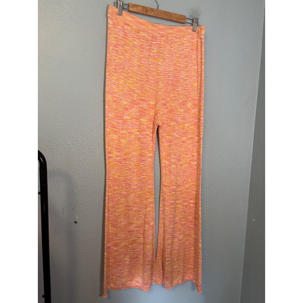 NWT Callahan Knitwear Space Dye Flare Pants Pink Orange Size XL Lounge - Picture 6 of 9